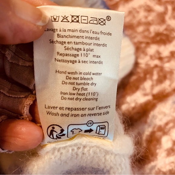 Sezane Pelagie Cream & Ecru Blue Floral Sweater made of Kid Mohair Feminine XS - Picture 8 of 13